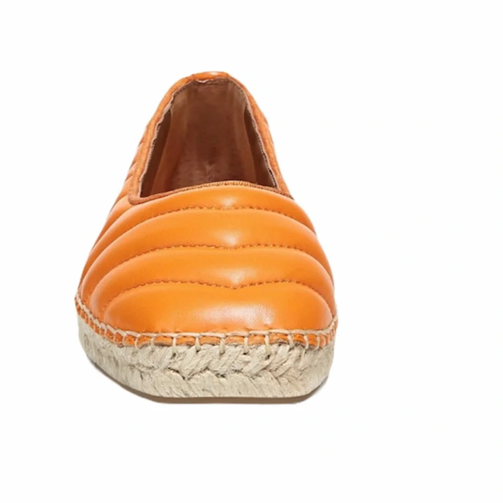 NEW Franco Sarto Kiya Slip On Espadrille Orange Quilted Comfort